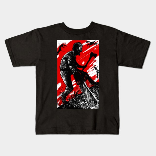 The Evil Dead Ash Attacks Kids T-Shirt by DougSQ